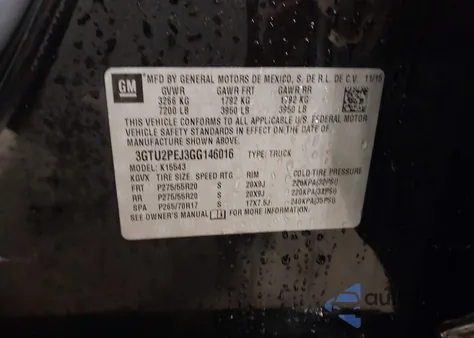 2016 GMC Sierra 1500 Denali из США, поврежденный, VIN 3GTU2PEJ3GG146016